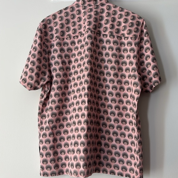 Ted Baker Pegus Retro Spot Print Linen-Blend Button Down Shirt XL Pink - Picture 7 of 8